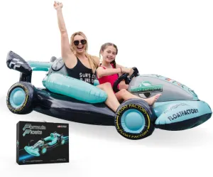 | Formula Float | Race Car Winter Sled & Pool Float for Adults, Kids & Family | Giant Inflatable Toy Floatie | Summer & Winter Accessory | Durable & Heavy Duty Lounger