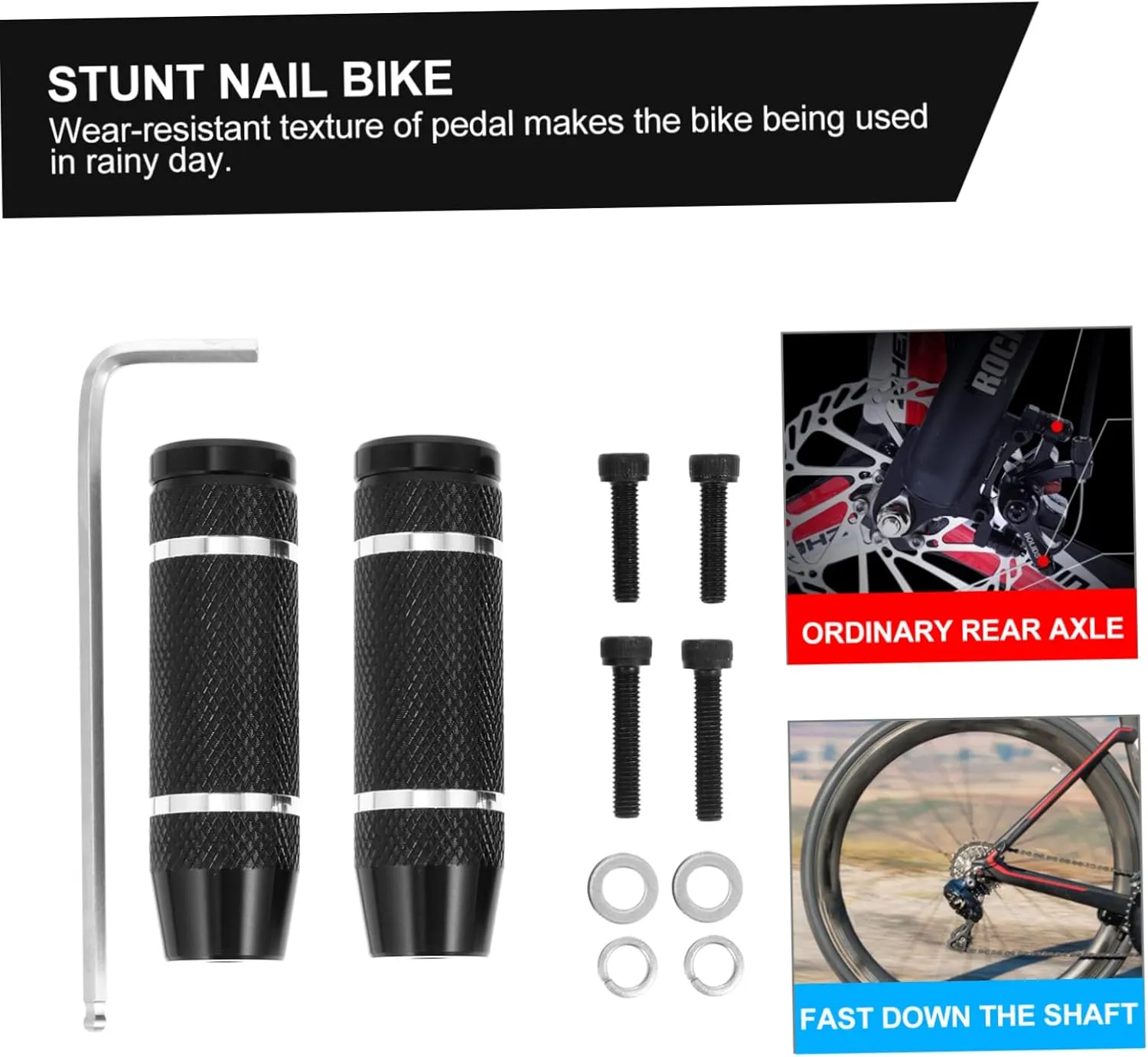 1 Pair Bicycle Rear Pedal Folding Bikes Road Bike Pegs Bicycles Rear Pedal Backseats Peg Bike Pedal