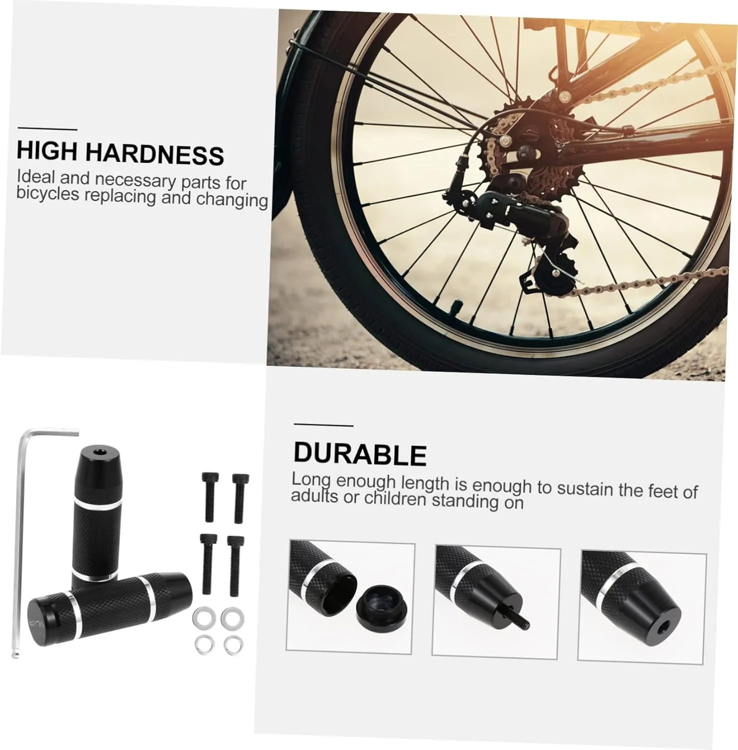 1 Pair Bicycle Rear Pedal Folding Bikes Road Bike Pegs Bicycles Rear Pedal Backseats Peg Bike Pedal