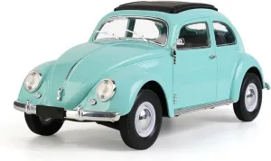 1:16 Scale Remote Control Car, Simulation Classic Beetle Model 2.4GHz 4CH High Speed Retro Racing Sport Car with LED Ligjhts Mini Drift Cars for Adult - Blue