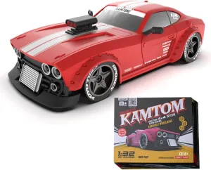 1/32 Scale RC Drift Car, 2.4G 4WD with LED Headlights, Variable Wheelbase, Gifts for Toy Lovers (RTR Version/Red)