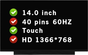 14.0" Screen Replacement Compatible with Acer Chromebook 314 C934T Series HD 1366 * 768 40 pins LCD Touch Display Panel (Not for Winbook)