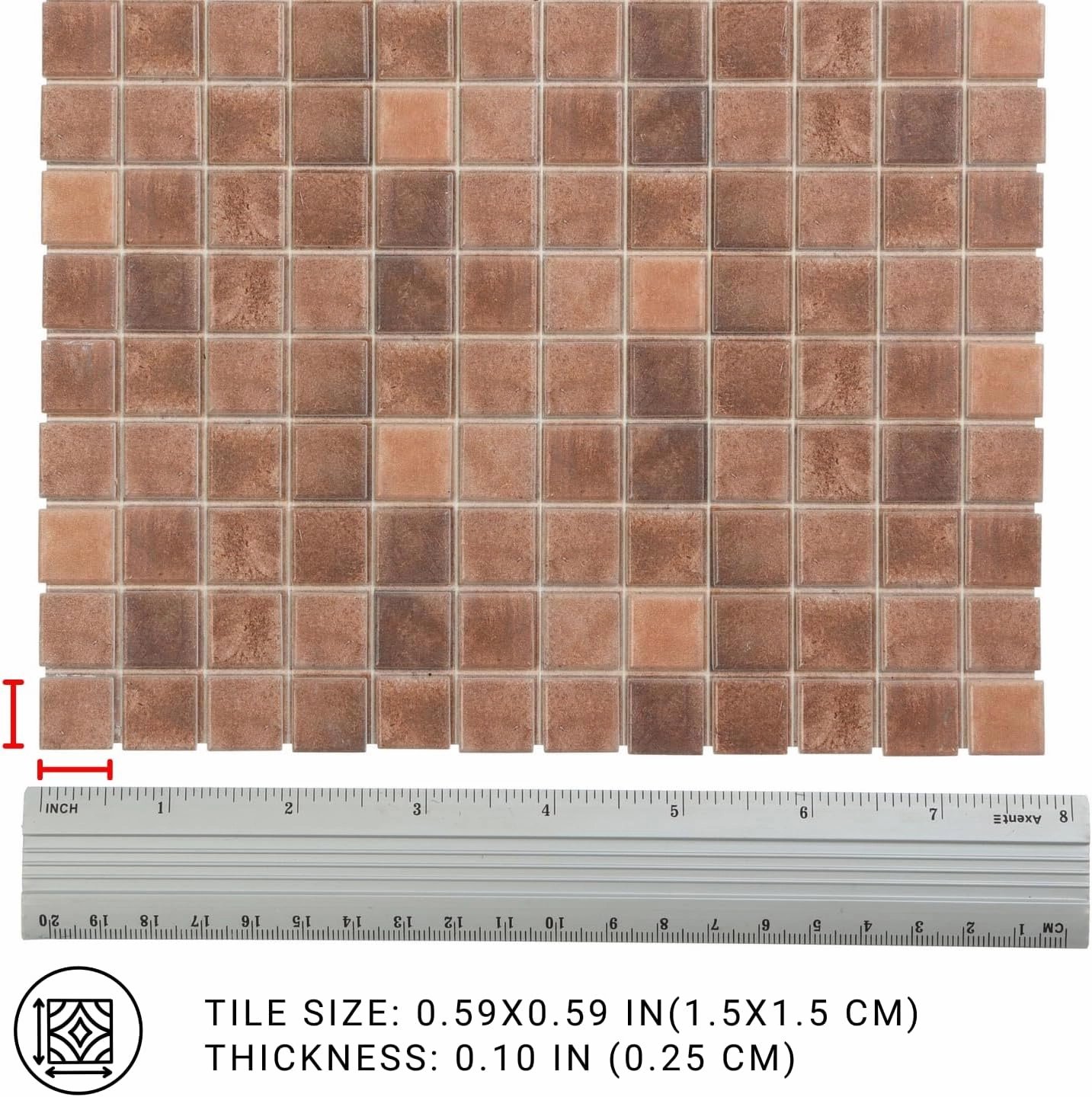 150 pcs, Dollhouse Flooring, 1:12 Scale Doll House Tiles, Miniature Checkerboard Floor, REDUCIO! (Aged Terracotta)