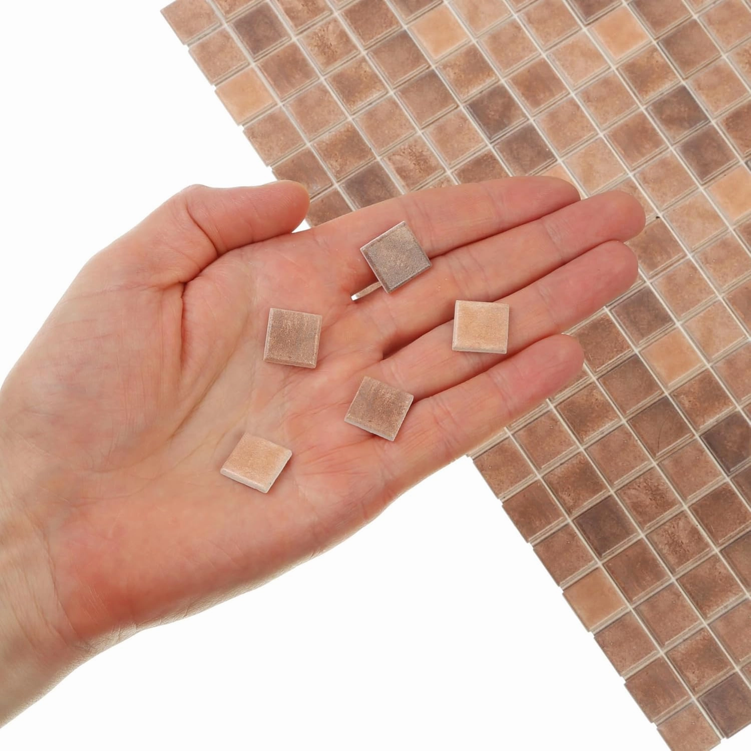 150 pcs, Dollhouse Flooring, 1:12 Scale Doll House Tiles, Miniature Checkerboard Floor, REDUCIO! (Aged Terracotta)