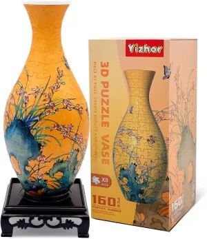 160-Piece 3D Puzzle Vase, Modern Flower Vase for Adults, DIY Vase Kit for Unique Home & Office Decor, Creative Gift for Mom, Women & Men, 4D Jigsaw Craft for Arts