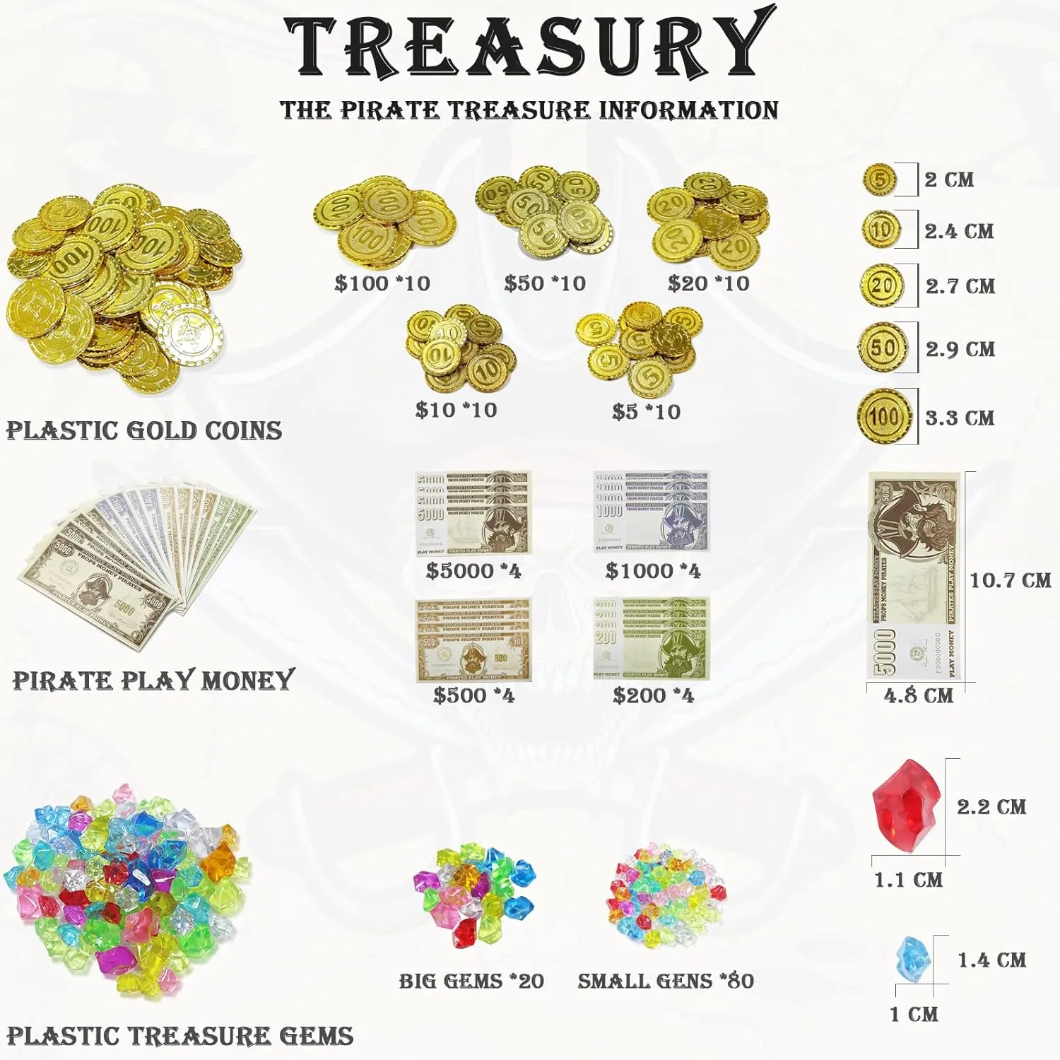 177-Piece Kids' Pirate Treasure Chest - Treasure Hunt Kit with Lockable Vintage Chest, Plastic Compass, Pirate Map for Halloween & Cosplay Party Favors