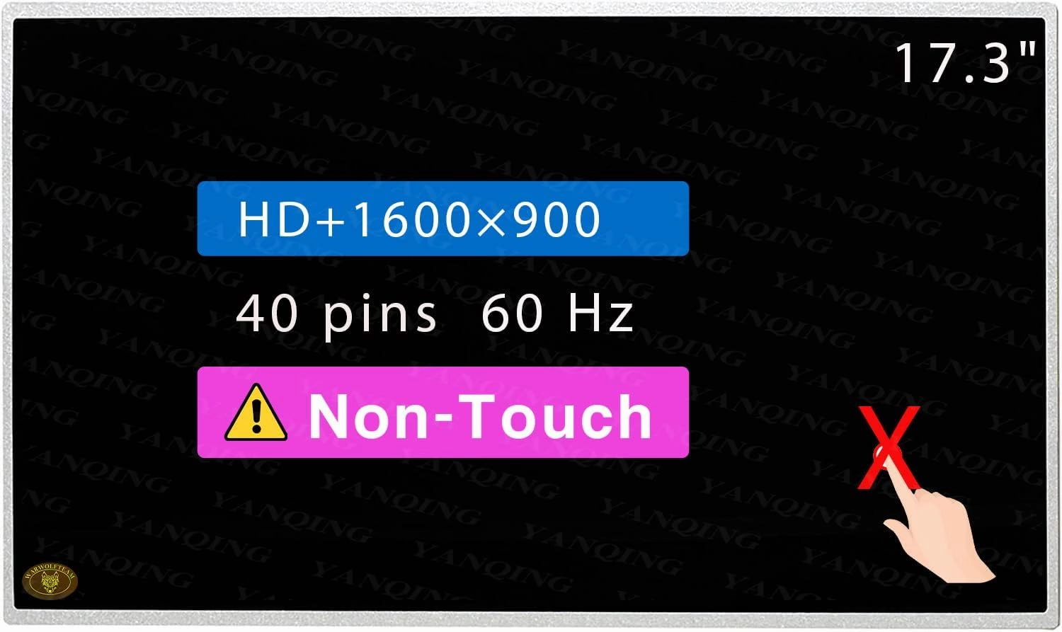 17.3" Screen Replacement for ASUS K72F-A2B LCD Display Panel 40 pin (HD 1600×900 Non-Touch)