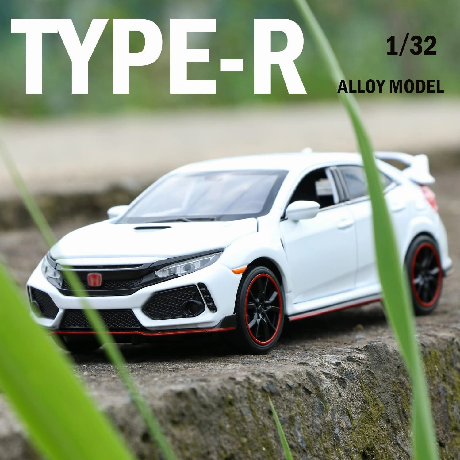 1:32 Alloy Pull Back Car Diecast Model CAR for Type R,Collection, Mini Simulation Vehicles Toys for Kids,Boyfriend,Young Peoples Gift(White)
