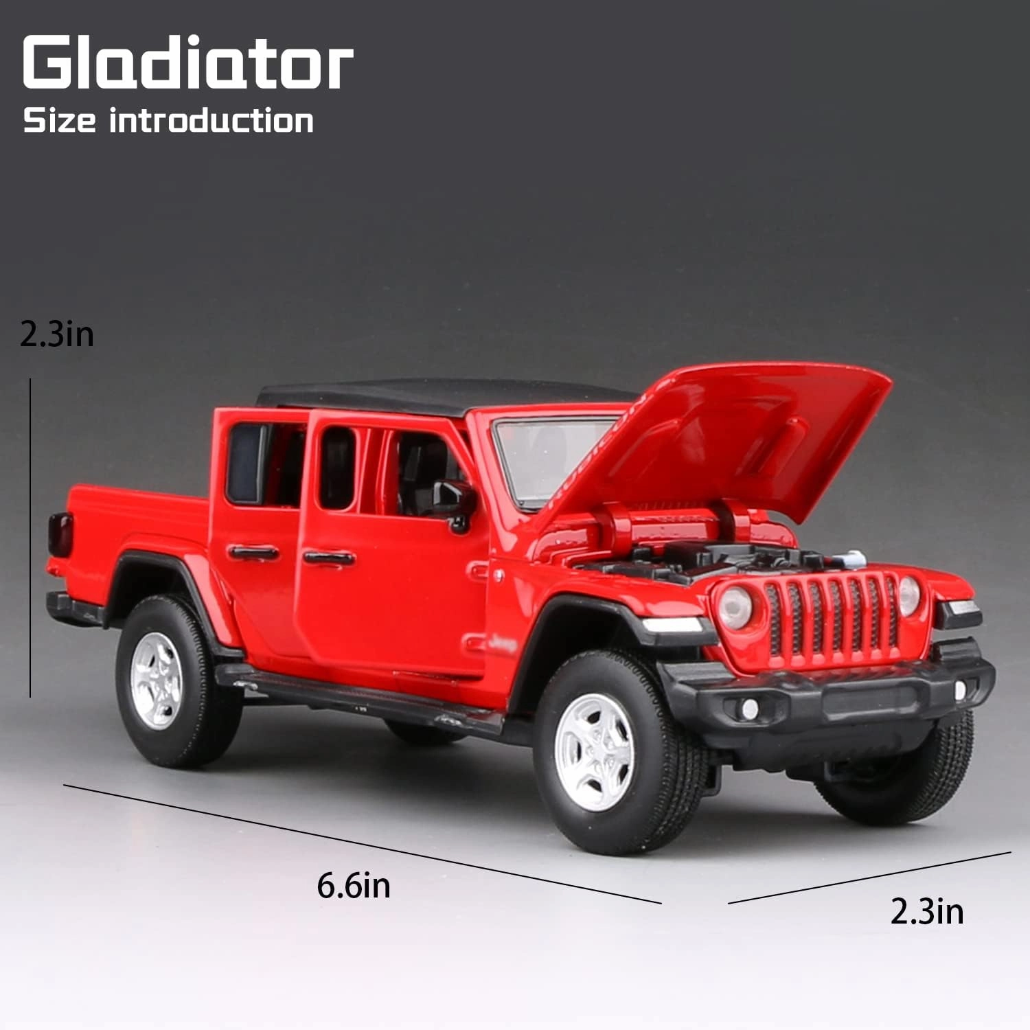 1:32 Alloy Pull Back Car Diecast Model Truck for gladiatar,Collection, Mini Simulation Vehicles Toys for Kids,Boyfriend,Young Peoples Gift（RED）