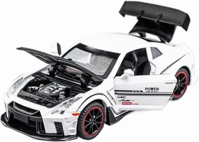 1/32 for GTR R35 Alloy Racing Car Diecast Model Pull Back Toy Collection of Decorative Fine Ornaments Present(White)