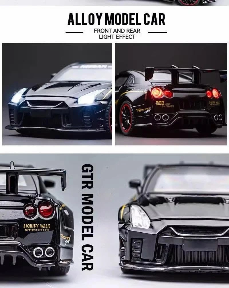 1/32 for GTR R35 Alloy Racing Car Diecast Model Pull Back Toy Collection of Decorative Fine Ornaments Present(White)
