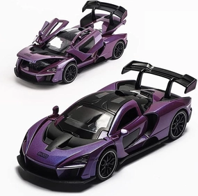 1:32 Scale McLaren Senna Pull Back Toy Car with Lights and Music - For Kids