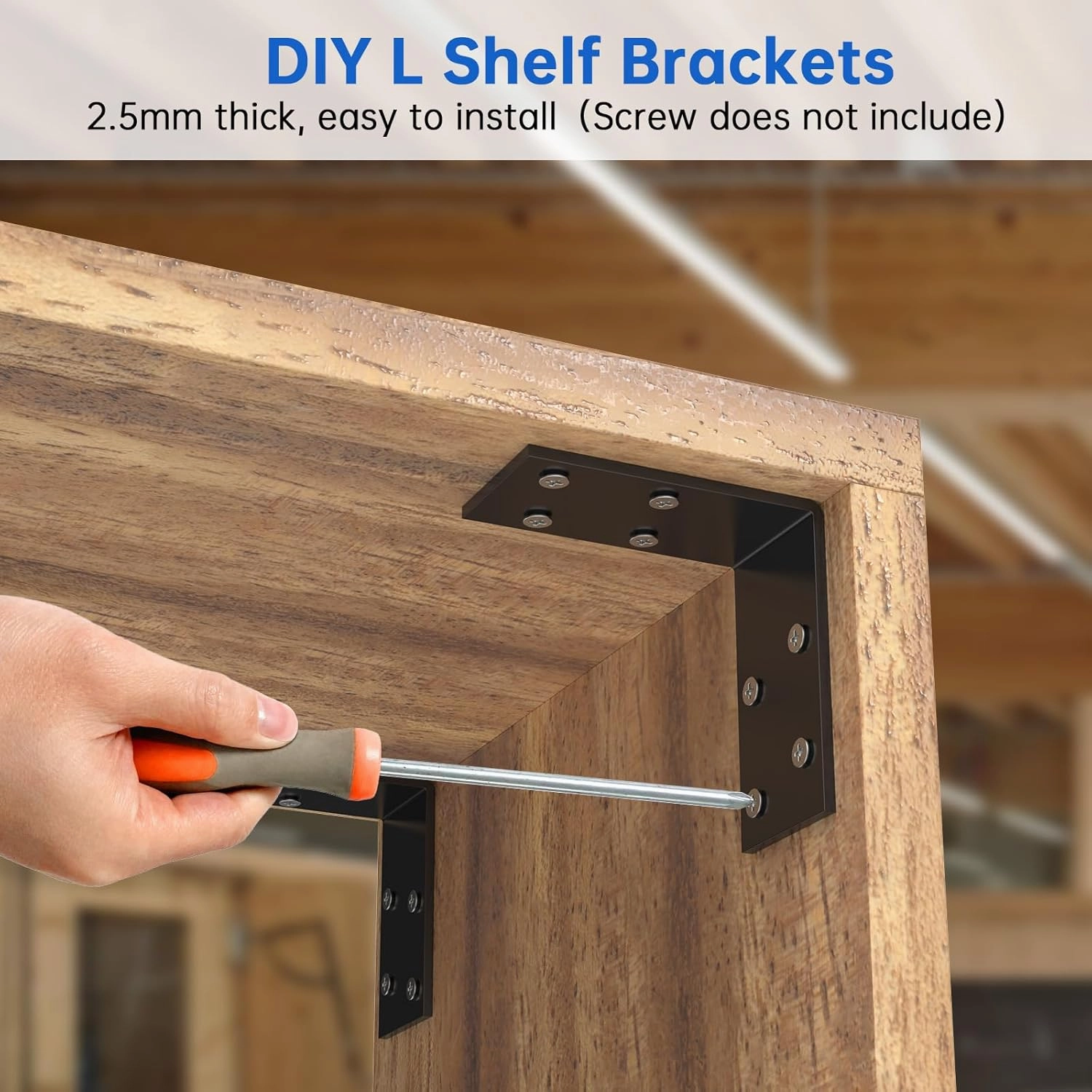 1.5x3x3 Inch Galvanized L Bracket, 8PCS 90 Degree Angle Bracket for Shelf, Iron Corner Brackets for Wood Post，Shelves，Furniture