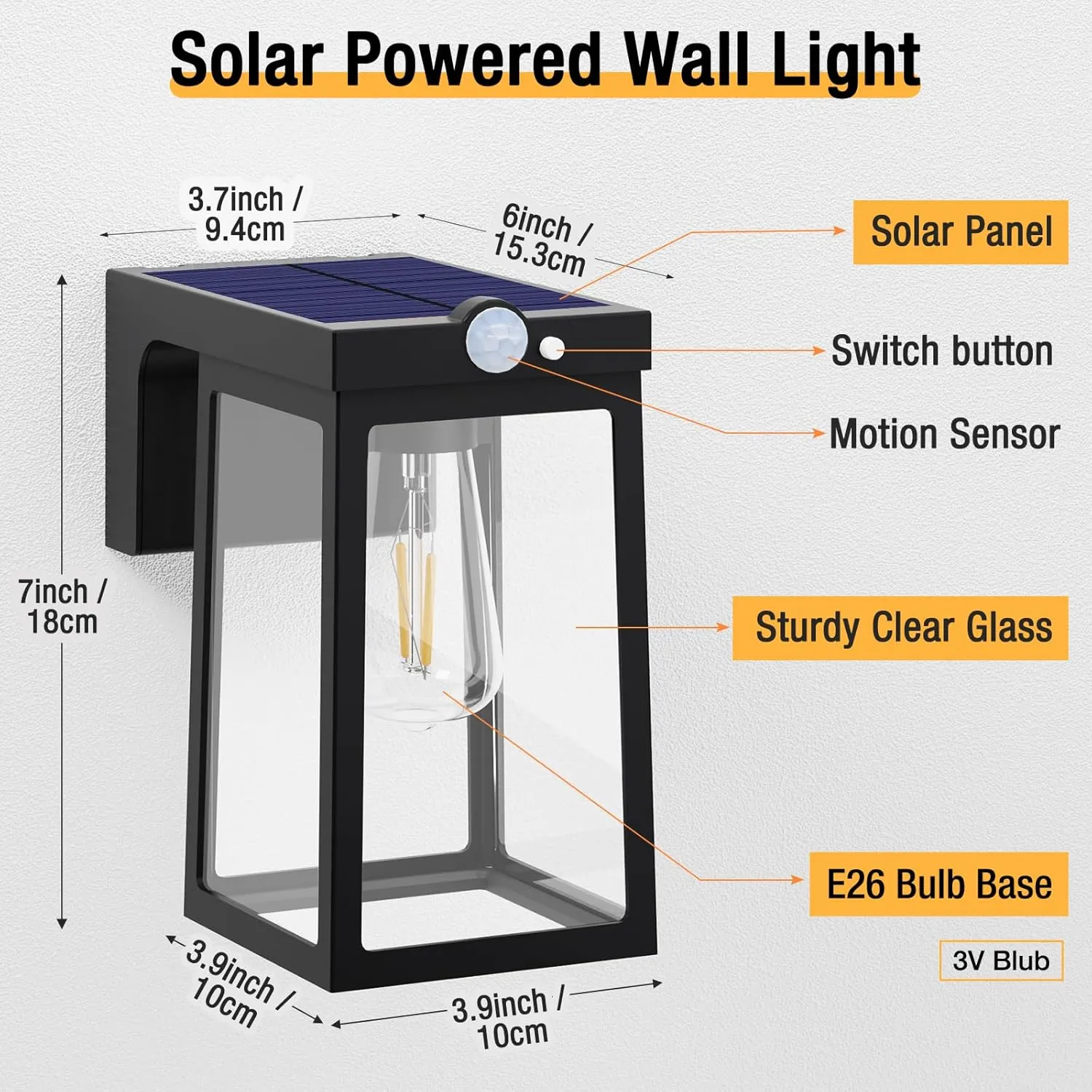 [2 Pack] Solar Porch Lights Outdoor Motion Sensor, Solar Wall Lights with 2 Modes & Waterproof, Dusk to Dawn LED Outdoor Solar Lights for House, Exterior Front Porch Patio Fence Security Lamp