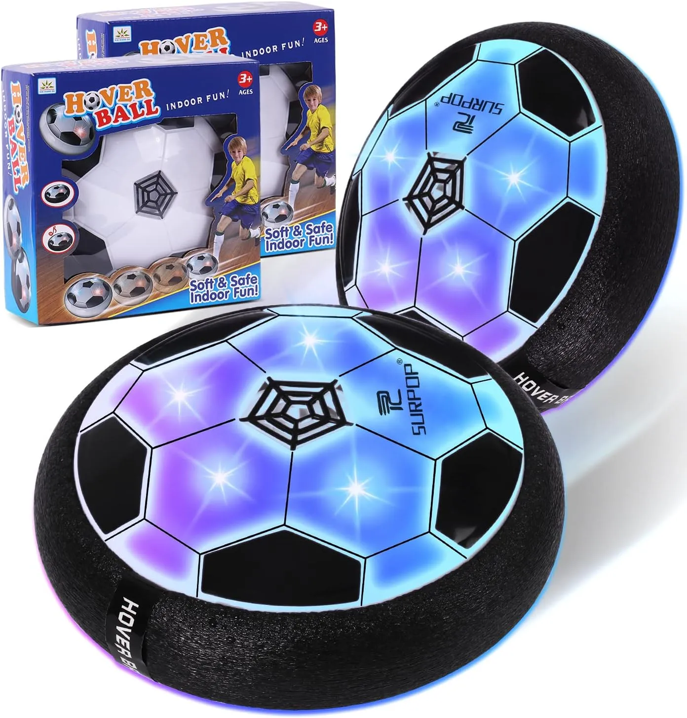 2 Pcs Hover Soccer Ball Toys, Christmas Boys Gift Idea, World Cup Holiday Birthday Present Teen Boy Toy for Age 6 7 8 9 10 11 12 Years Old Party Games