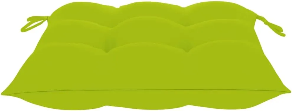 2-Piece Foldable Teak Wood Patio Chairs with Bright Green Cushions Outdoor Furniture Set, Solid Hardwood Lounge Chairs for Backyard Poolside Garden and Sunroom