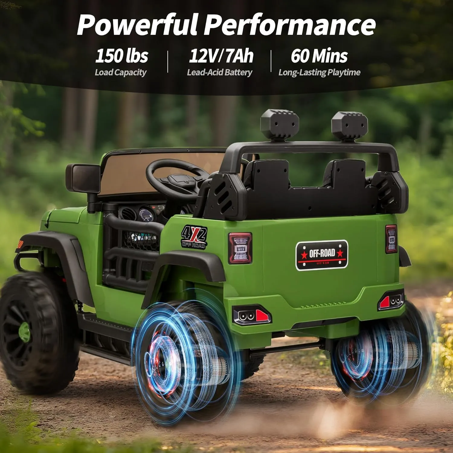 2-Seater Ride on Truck Toy, 12V Electric Truck Car for Kids Boys Age 4-8 w/Remote Control, Bluetooth, Capacity 150lbs - Black