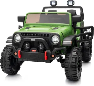 2-Seater Ride on Truck Toy, 12V Electric Truck Car for Kids Boys Age 4-8 w/Remote Control, Bluetooth, Capacity 150lbs - Black