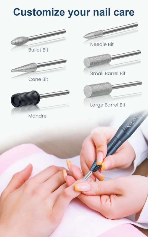 20000RPM USB Portable Nail Drill Electric Nail File Set Professional Manicure Pedicure Polishing Shape Tools with Sanding Bands Nail Drill Bits and Cleaning Brush for Acrylic Gel Nails(Charcoal Gray)