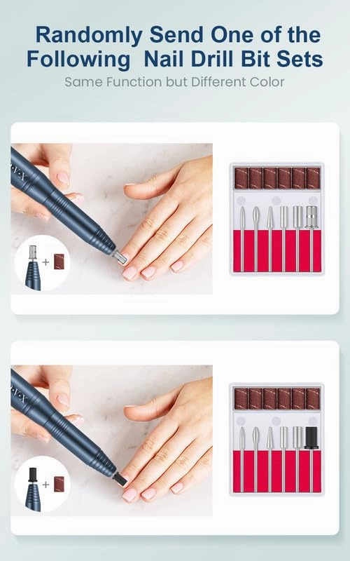 20000RPM USB Portable Nail Drill Electric Nail File Set Professional Manicure Pedicure Polishing Shape Tools with Sanding Bands Nail Drill Bits and Cleaning Brush for Acrylic Gel Nails(Charcoal Gray)