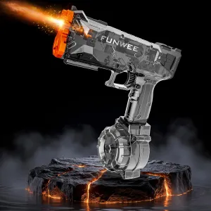 2025 New Upgrade Electric Water Guns for Adult Kid, Light Up Strongest Full Auto Watergun High Capacity 500  Water Blaster, 26-30 FT Range Powerful Classic Water Squirt, Outdoor Pool Water Toy