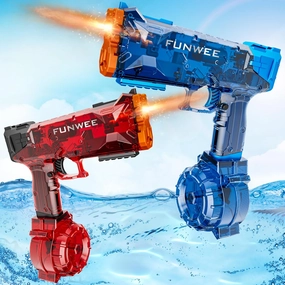 2025 New Upgrade 2 Pack Electric Water Guns, Light Up Full Automatic Squirt Gun High Capacity 500  Water Blasts, Long Range Water Blaster Soaker, Outdoor Pool Auto Water Toy for Adult Kid