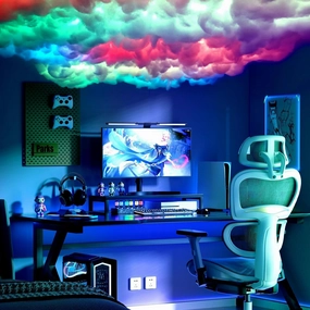 2025 Upgraded 3D Thundercloud LED Light, Cloud Music Sync Multicolor Changing Strip Light, Atmosphere DIY Creative Thunder Cloud Lamp Wall Ceiling Light for Bedroom Gaming Room Party (1 Pcs, 19.75 Ft)