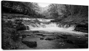 20"x 40" Large Wall Art Waterfall Willow River State Park Hudson Wisconsin fall Painting Picture Print on Canvas Wall Art for Living Room Bedroom Modern Home Wall Decor Framed Artwork