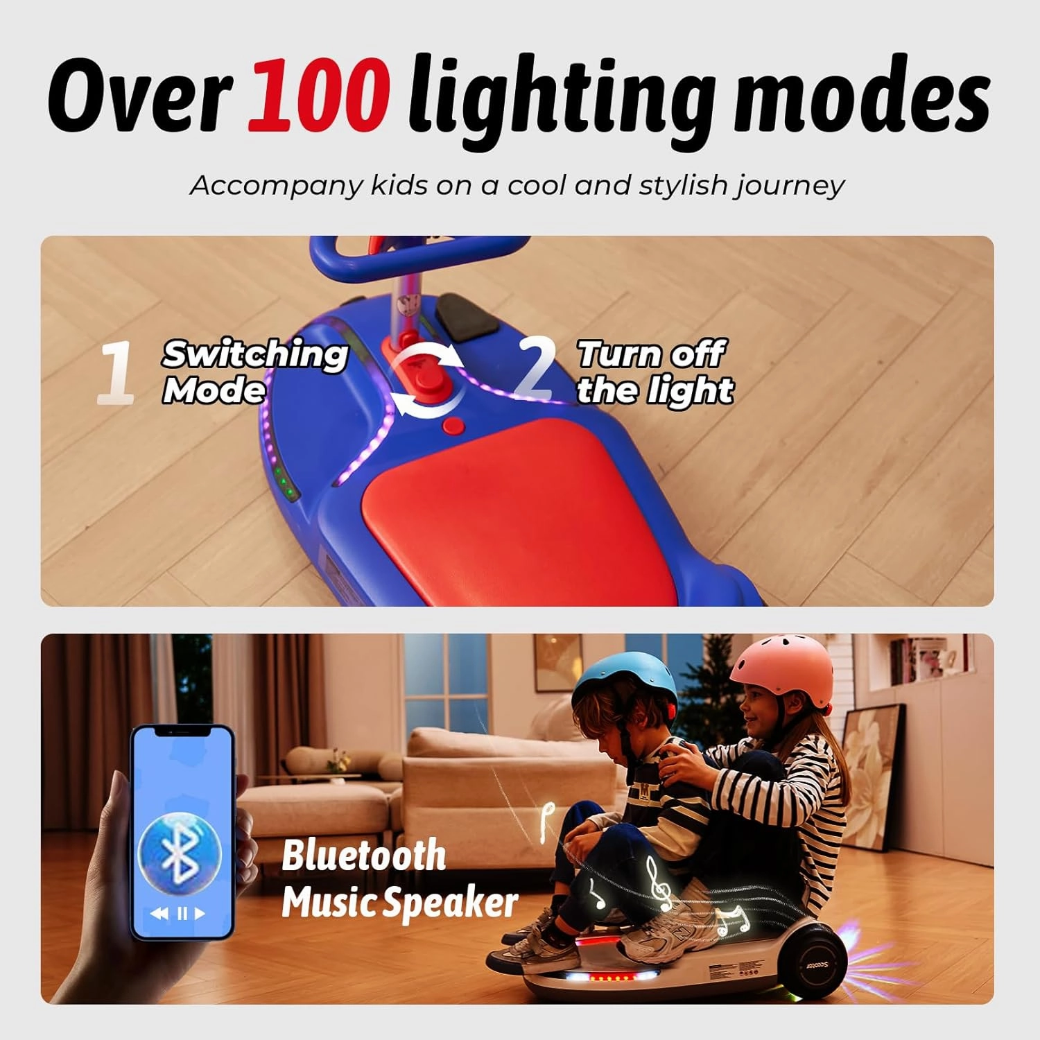21.6V Electric Wiggle Car with Pedal and Pull Rope, 4 in 1 Swing Car,Lithium Rechargeable Battery, 3 Speed Wiggle Car Ride On Toy, 100  Lights, Bluetooth, Anti-Rollover for Ages 3  (Pink)
