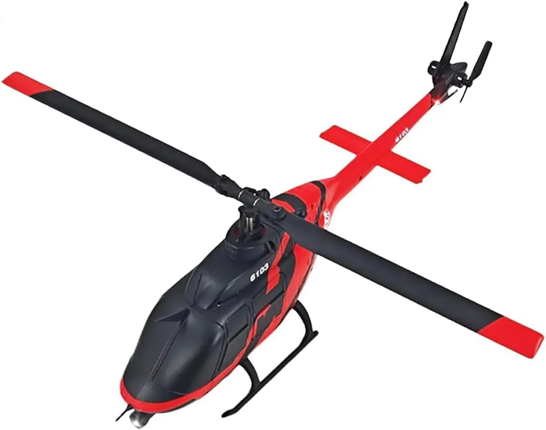 2.4G 1/33 C138 Bell 206 RC Helicopter for Adult, 6CH 6-Axis Gyro Single-Propeller Flybarless Flying Aircraft, Optical Flow Positioning/One-Key Take Off/Landing - 2PCS Battery