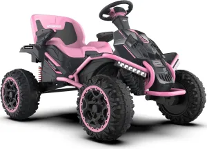 24V Ride on Toy for Big Kids, Kids' Electric Vehicles Outdoor Race Toy with 4 Strong Motors Total 300W Bluetooth Speaker and 24V 7AH Big Battery, Adjustable Seat, Electric Cars for Children 3-12