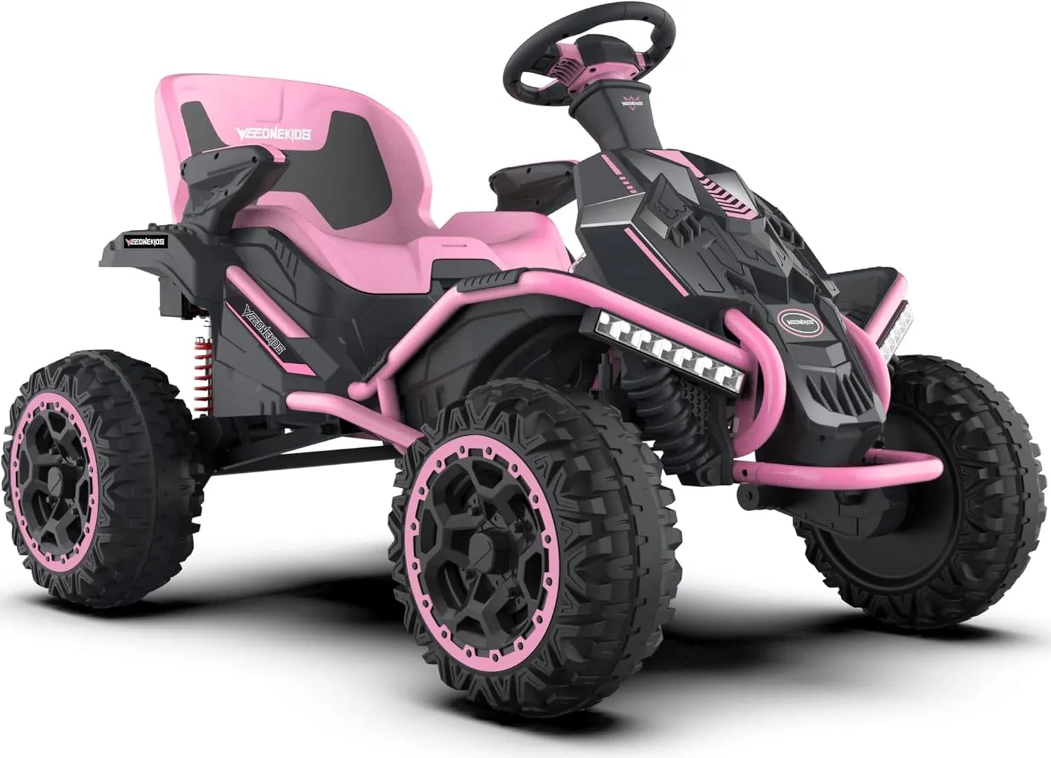 24V Ride on Toy for Big Kids, Kids' Electric Vehicles Outdoor Race Toy with 4 Strong Motors Total 300W Bluetooth Speaker and 24V 7AH Big Battery, Adjustable Seat, Electric Cars for Children 3-12