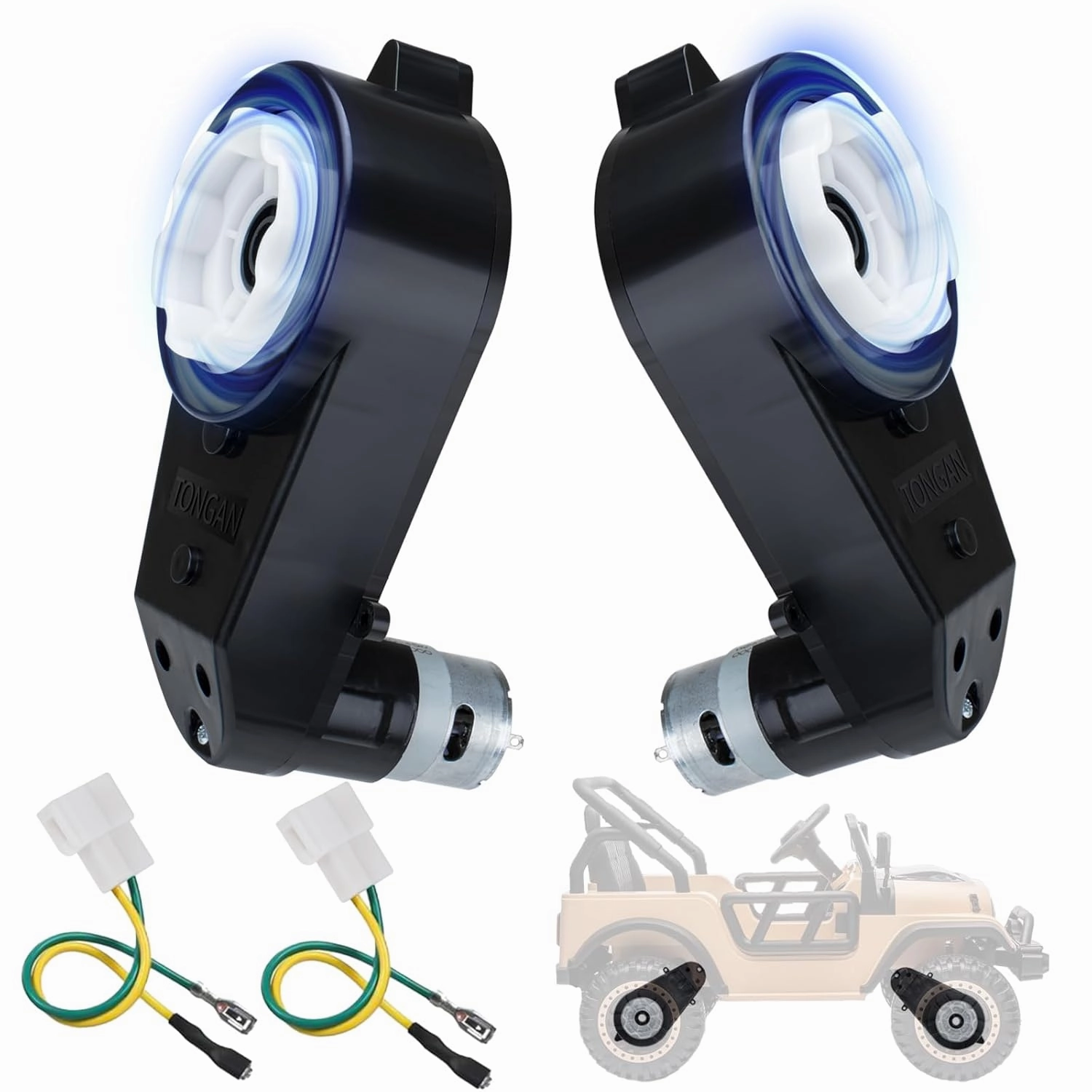 2Pcs 24V 40000RPM Powered Wheels Motor Upgrade Gearbox RS555 High Speed Drive Engine Powered Wheels Motor for Kids Electric Ride On Toy Car Replacement Parts