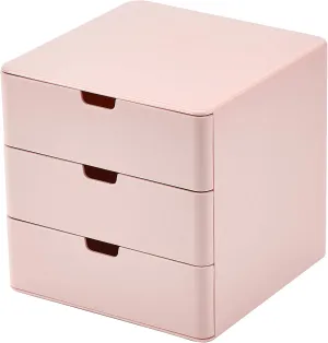 3-Drawer Vanity Organizer, Compact Storage Organization Drawers Small Size Pink