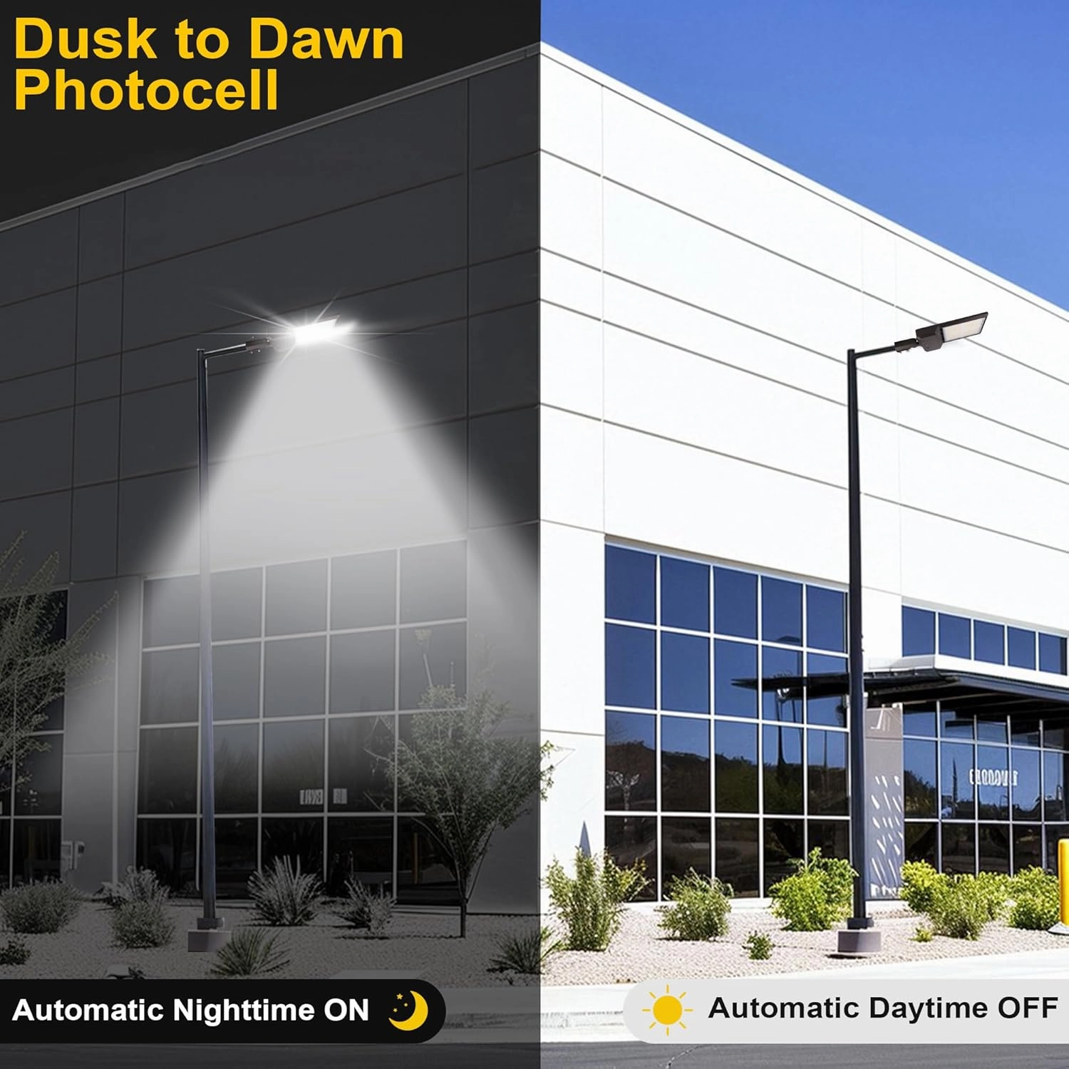 300W/240W/200W Parking Lot LED Area Light 43500LM Commercial Outdoor Lighting 3000/4000/5000K Adjustable Slip Fitter Mount Industrial LED Shoebox Light DTD for Roadways Stadium Sports Field Barn