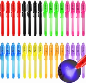 32Pcs Invisible Ink Pen With UV Light for Kids Magic Party Favors, Spy Writing Secret Message, Goodies Bags Toy, Class Gift