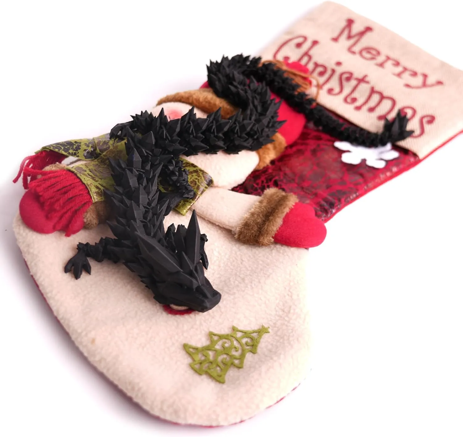 3D Printed Dragon Fidget Toy, Articulated Dragon Gift for Birthday, Figurine Decor - Black