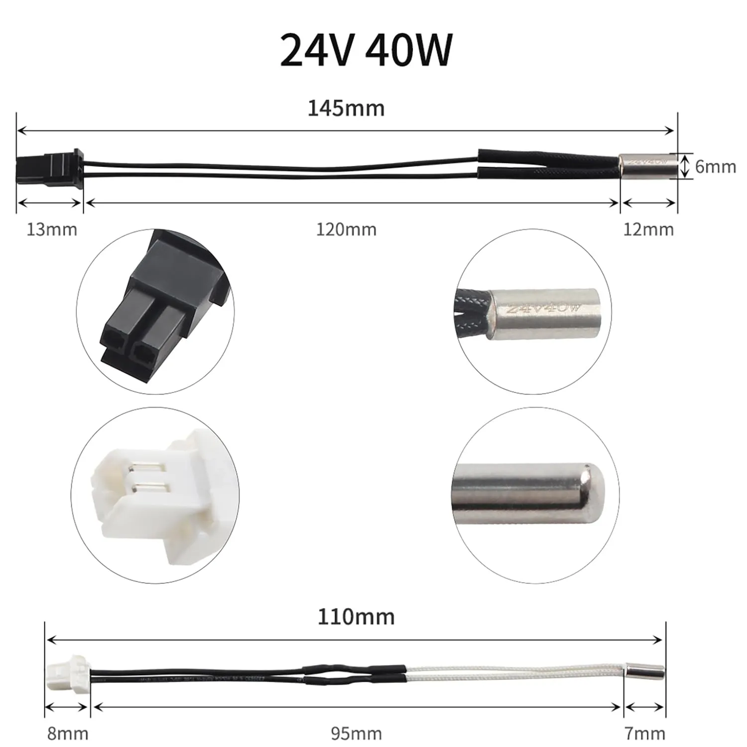 3D Printer Accessories,for Prusa i3 MK4 Extruder Heating Block Thermistor Temperature Measurement Wire Heating Rod Project Replacement Kit (MK4 Heating Block kit)