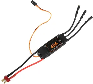 40A Speed Controller Brushless ESC RC Drone Helicopter FPV Parts Accessories Compatible with Hydride Batteries (Black)