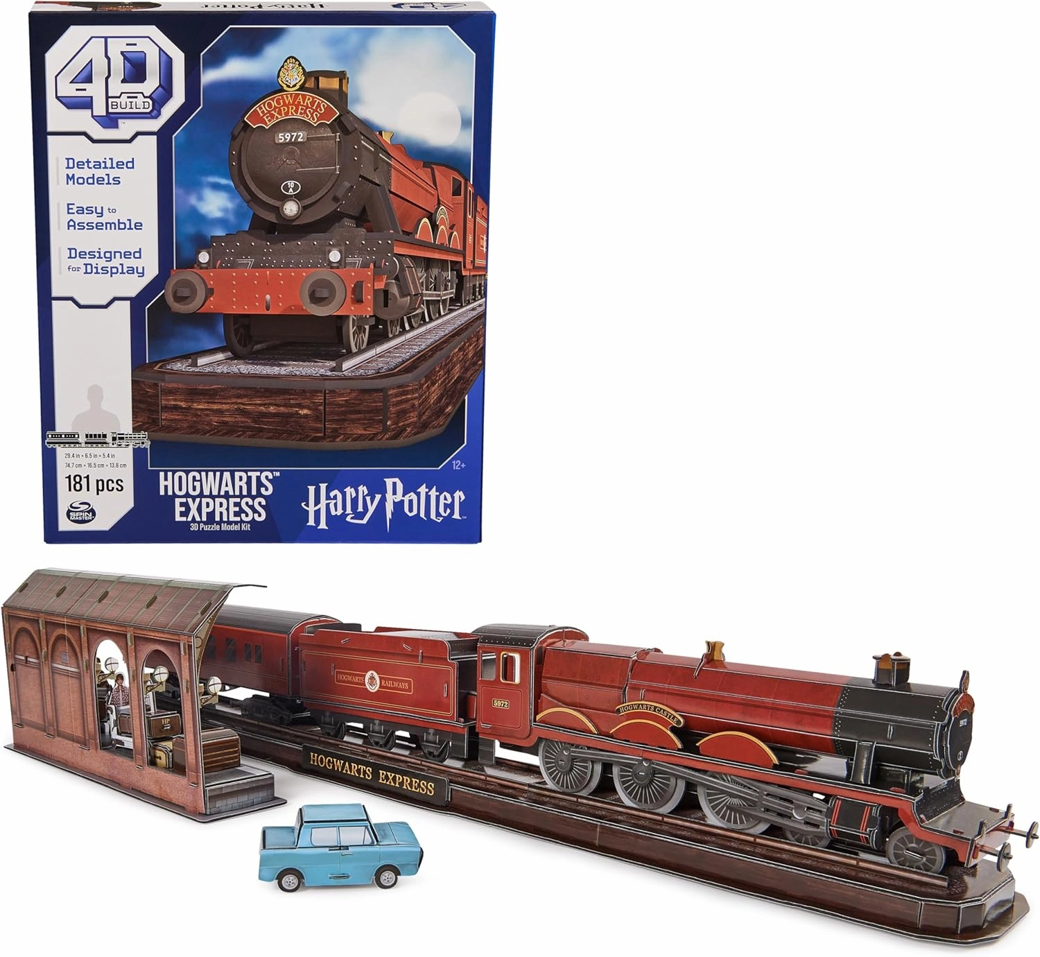 4D Build, Harry Potter Hogwarts Express 3D Puzzle Model Kit 181 Pcs 2.5 Ft Wide | Harry Potter Gifts Desk Decor | 3D Puzzles for Adults & Teens 12 
