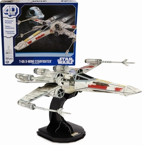 4D BUILD Puzzles, Star Wars T-65 X-Wing Starfighter 3D Model Kit 160pc | Star Wars Toys Desk Decor | Building Toys | Paper Model Kits for Adults & Teens 12 