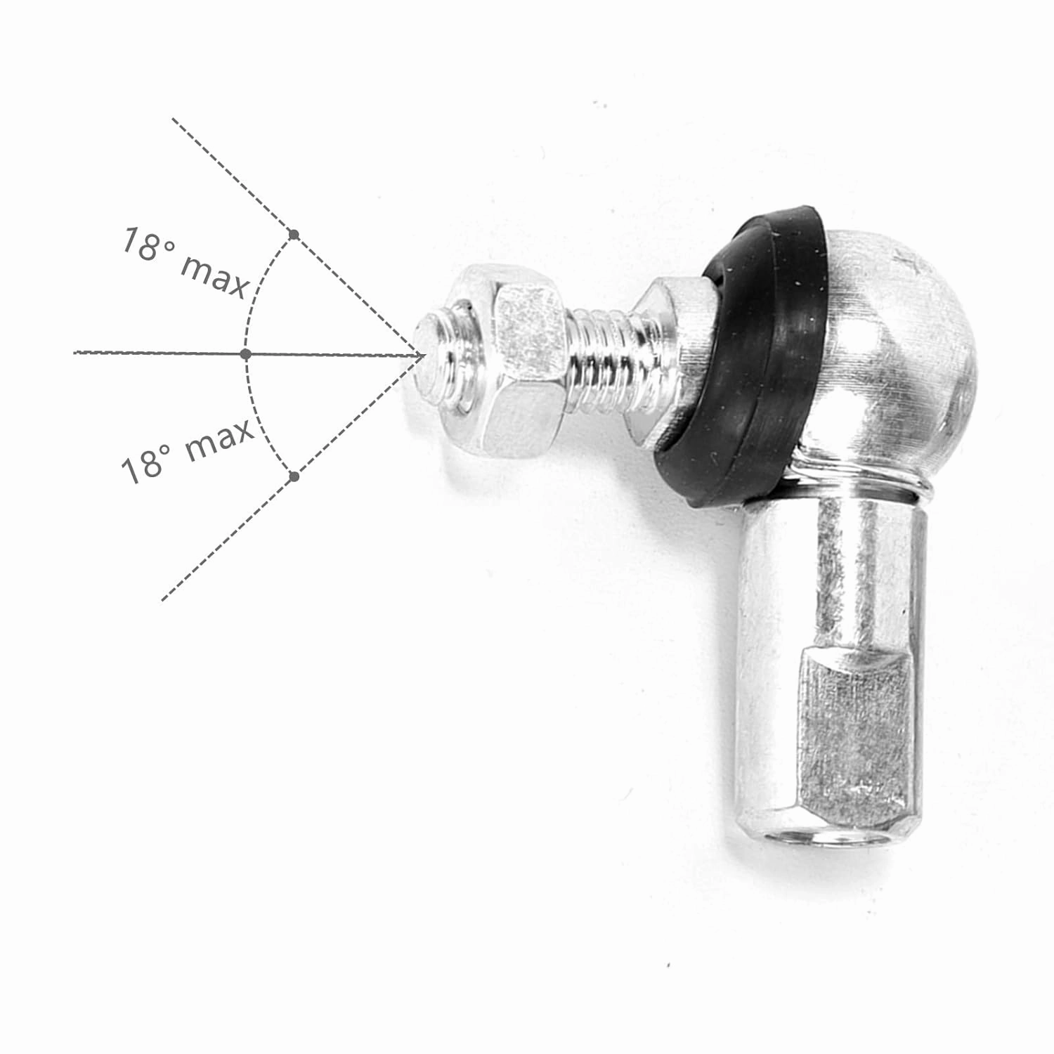 4pcs Rod End Ball Bearing Stud with Dust Plug (M8 x 1.25,Left Rotation) Angle Linkage Ball Joint Replacement for Car (M8, 4pcs-LH)