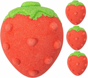 4pcs Strawberry Shape Natural Bath Salt Relaxing Bathing Experience Moisturizes Skin Brightens Mood for Travel