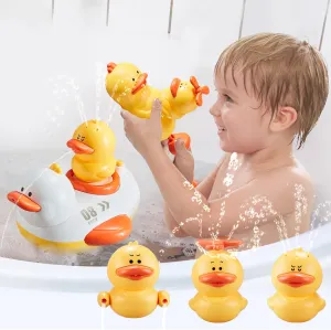 5 in 1 Electric Water Spray Bath Toy with 4 Different Water Spray Accessories, Duck Bath Toy for Kids Ages 1-3,Baby Bath Toys,Christmas Birthday Gifts for Toddlers