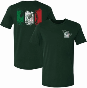 500 LEVEL Mexico National Soccer Team Shirt - Mexico National Team Grunge Flag F&B