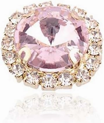 50 Pcs Crystal Glass Claw Rhinestones, 14 mm Sew on Rhinestones for Crafts,Sparkly Round Gems with Claw for Jewels Making Clothing Shoes Wedding DIY,Light Pink