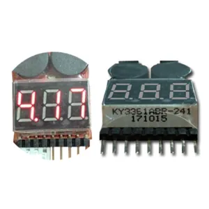 50PCS 2 IN1 Tester Low Voltage Buzzer Alarm 1-8S Lipo Li-on Fe RC Helicopter Airplane Boat Battery Digital Voltage Meter Monitor