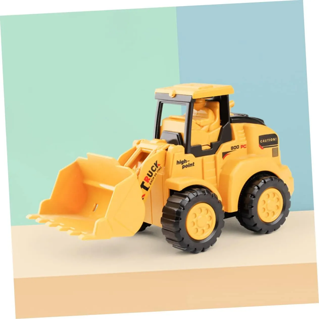 5pcs Boys and Girls Mini Excavator Toys Smooth Plastic Surface Pull Back Toy Car for Boys Girls Random Style