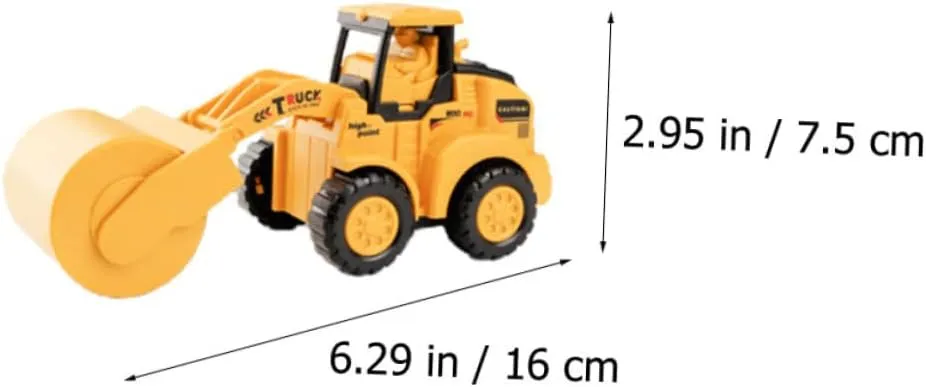 5pcs Boys and Girls Mini Excavator Toys Smooth Plastic Surface Pull Back Toy Car for Boys Girls Random Style