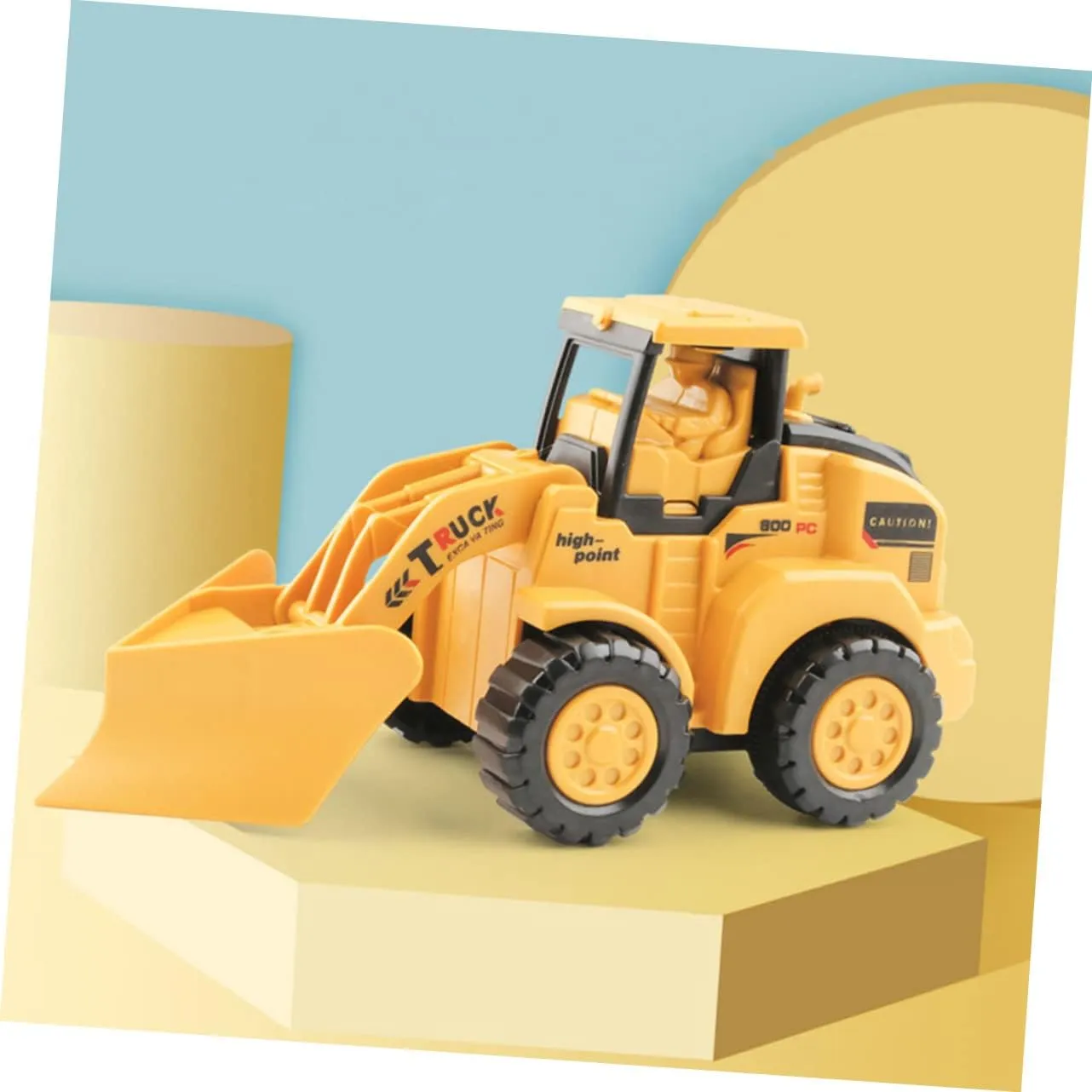 5pcs Boys and Girls Mini Excavator Toys Smooth Plastic Surface Pull Back Toy Car for Boys Girls Random Style